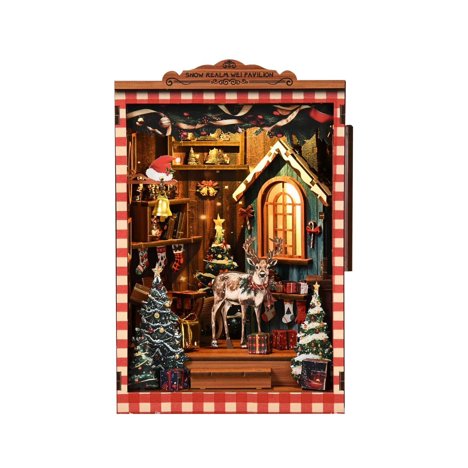 Book Nook Kits 161 Pieces | 17.5x12x10.5 cm (6.9"x4.7"x4.1") Christmas Snow Cabin - DIY Book Nook Kit