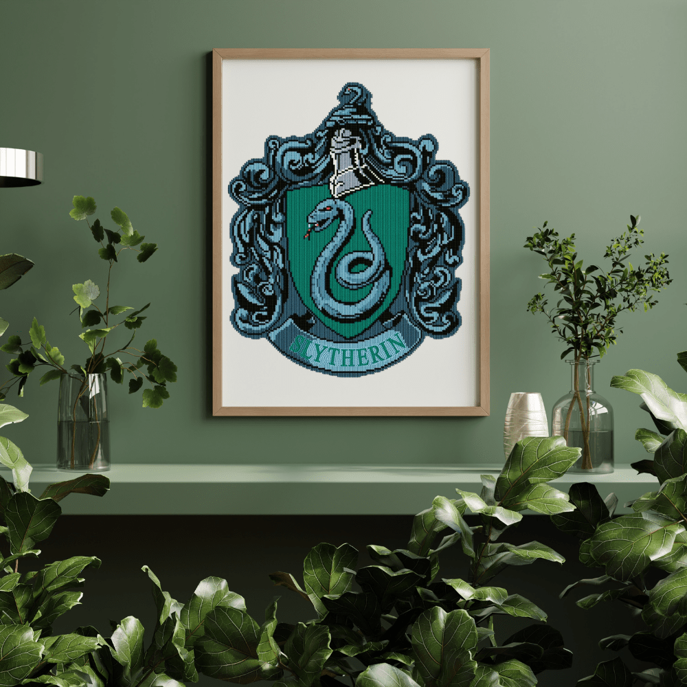 19.7" x 23.6" / 50cm x 60cm Slytherin Crest - Diamond Painting Kit