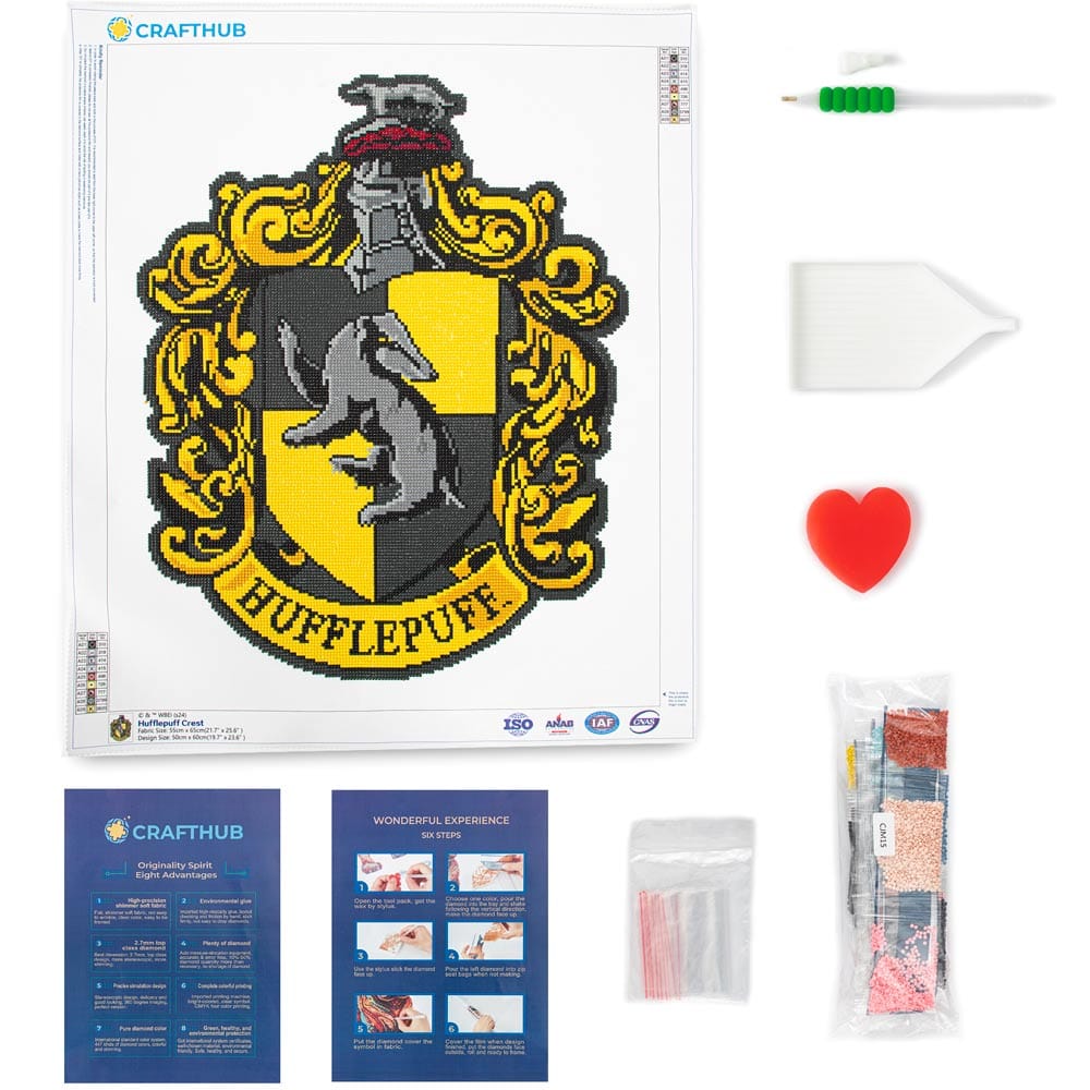 19.7" x 23.6" / 50cm x 60cm Hufflepuff Crest - Diamond Painting Kit