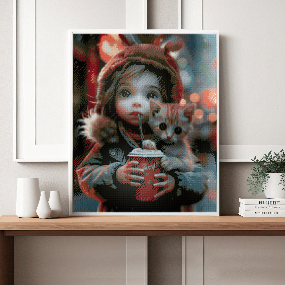 Cozy Kitten Cup - Diamond Painting Kit