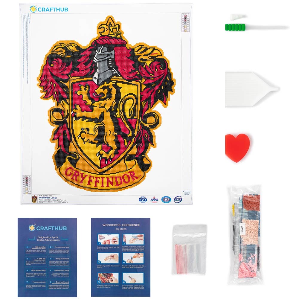 19.7" x 23.6" / 50cm x 60cm Gryffindor Crest - Diamond Painting Kit