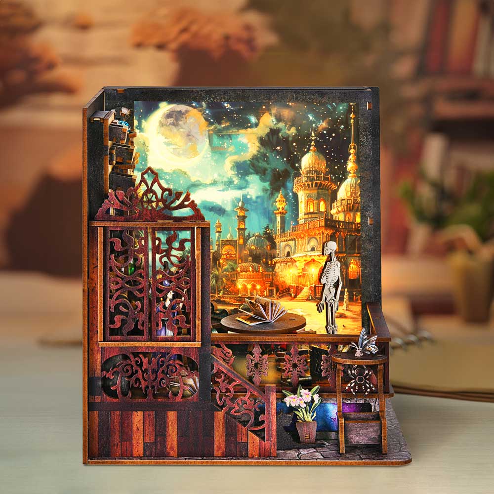 3D Wooden Puzzles 112 Pieces | 7.9"x6.9"x6.9" Magic Exploration - DIY Book Nook Kit