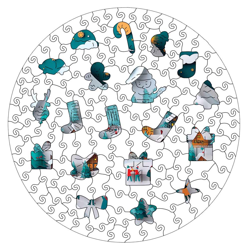 クリスマス・チアフル - 木製ジグソーパズル