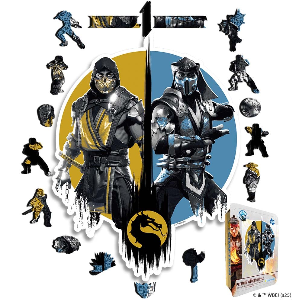 Animal Jigsaw Puzzle > Wooden Jigsaw Puzzle > Jigsaw Puzzle A4 + Wooden Gift Box Scorpion vs. Sub-Zero - Wooden Jigsaw Puzzle