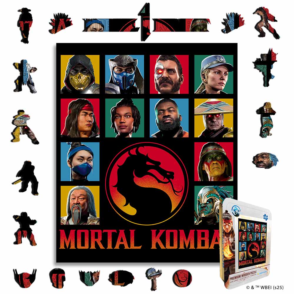 Animal Jigsaw Puzzle > Wooden Jigsaw Puzzle > Jigsaw Puzzle A4 + Wooden Gift Box Mortal Kombat Warriors - Wooden Jigsaw Puzzle