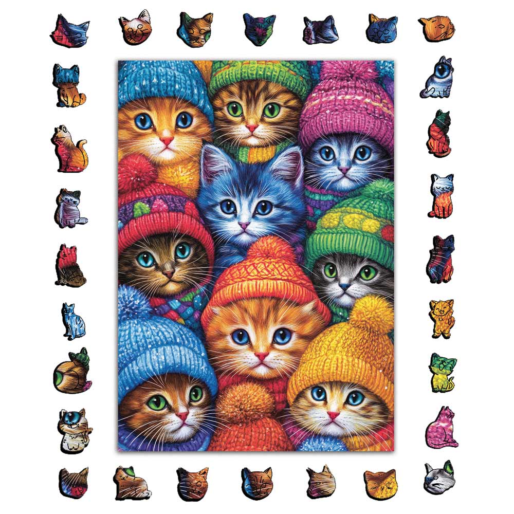 Animal Jigsaw Puzzle > Wooden Jigsaw Puzzle > Jigsaw Puzzle A5 Cozy Kittens - Jigsaw Puzzle