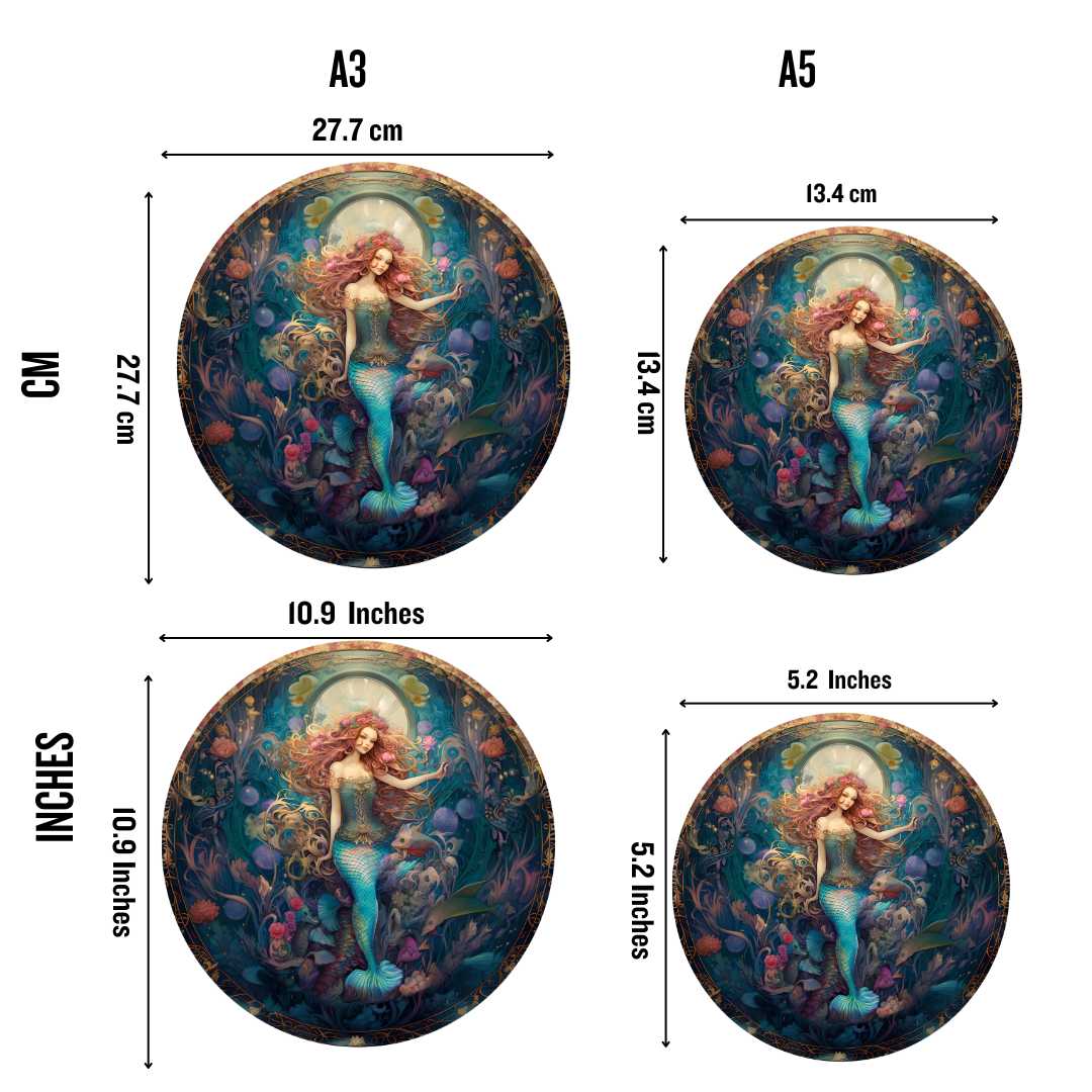 Animal Jigsaw Puzzle > Wooden Jigsaw Puzzle > Jigsaw Puzzle Floral Mermaid - Jigsaw Puzzle