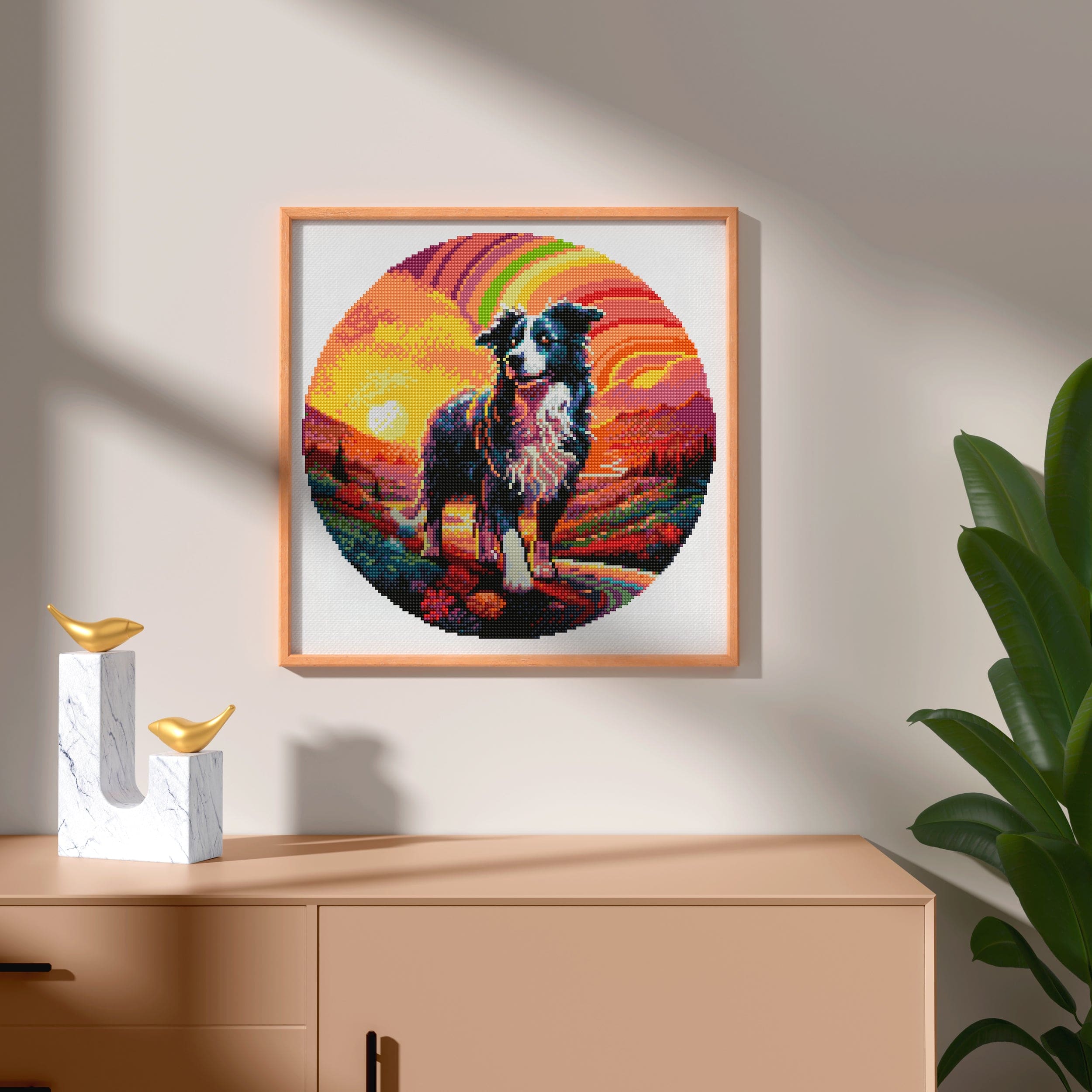 15.7"x15.7" / 40cm x 40cm Border Collie Dog - Diamond Painting Kit