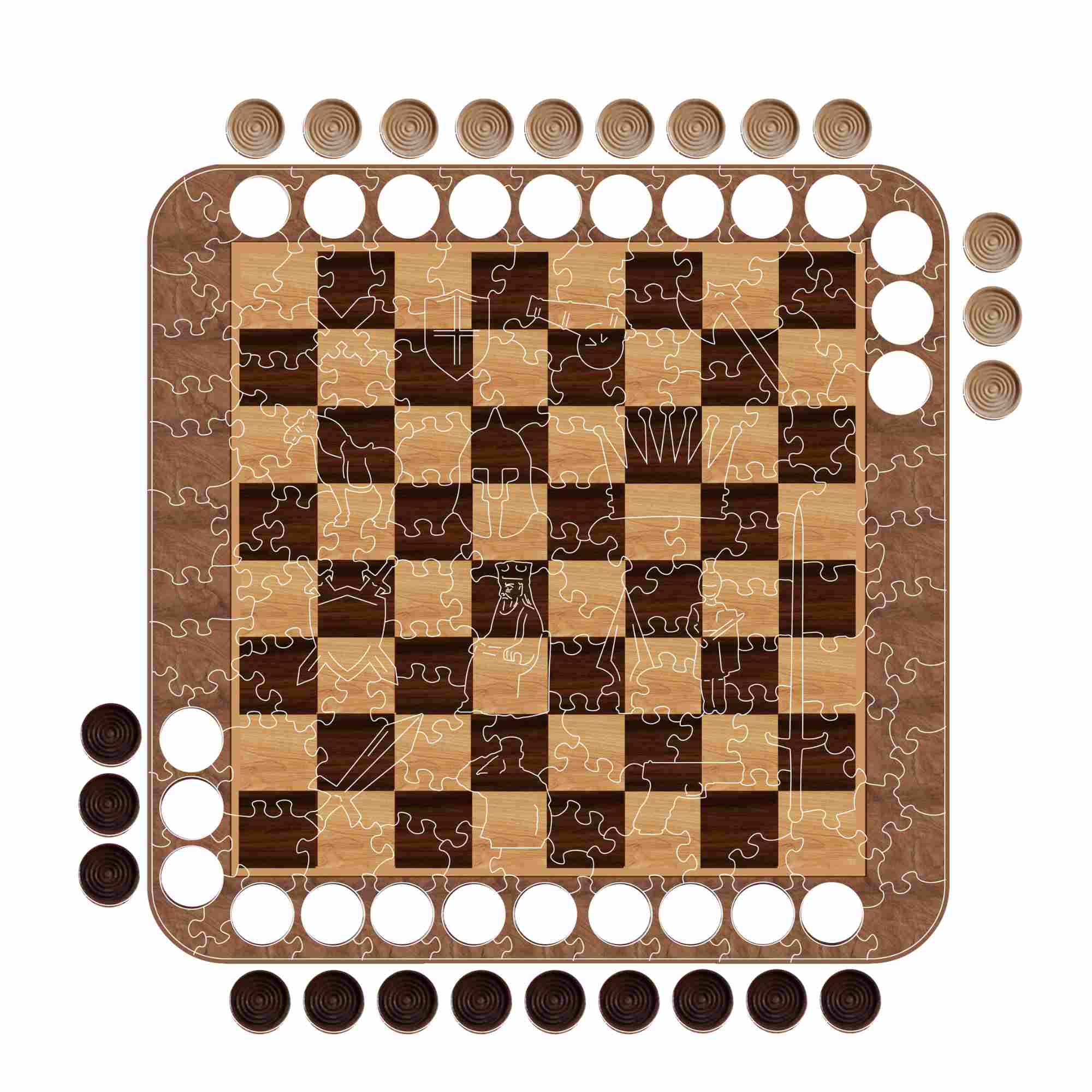 jigsaw puzzle A3 (27.9x27.9 CM / 10.9x10.9") Checkers - Jigsaw Puzzle