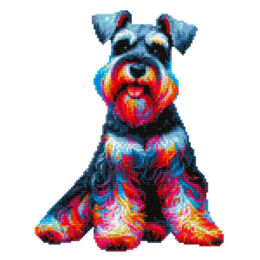 15.7"x15.7" / 40cm x 40cm Miniature Schnauzer Dog - Diamond Painting Kit