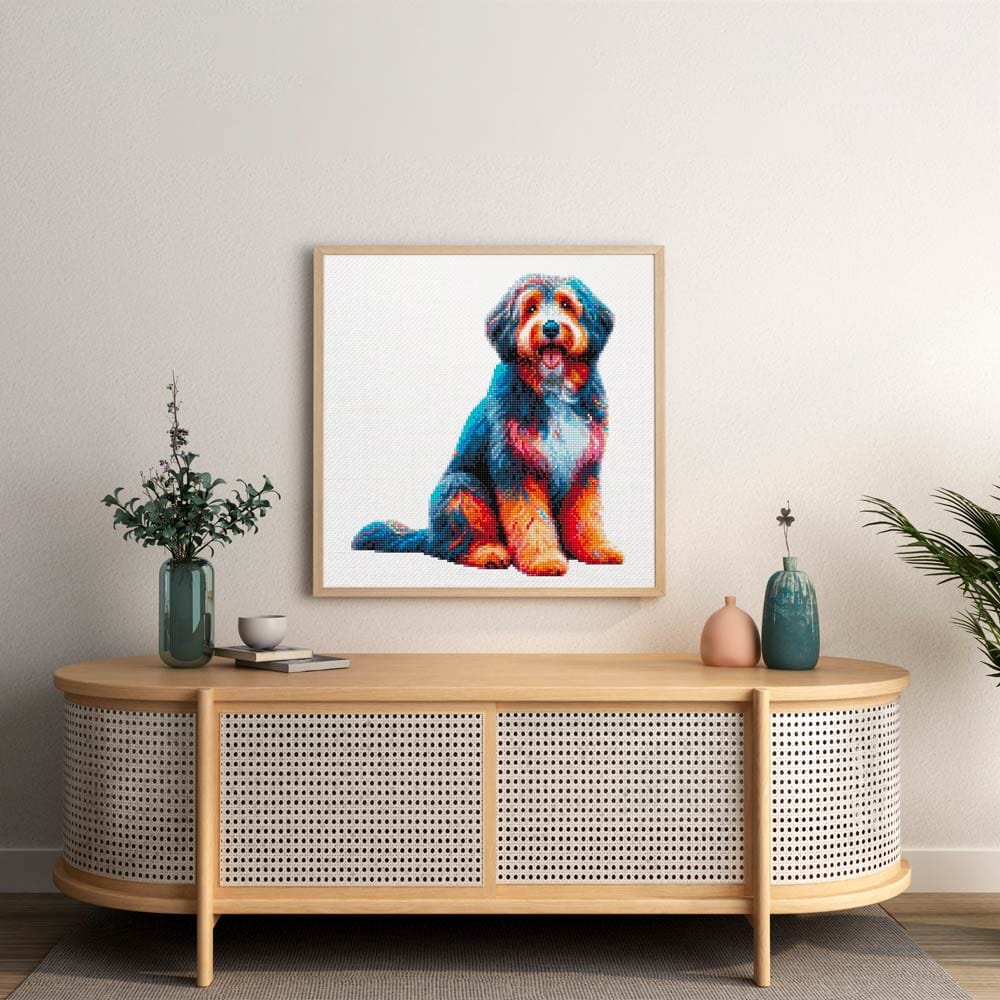 15.7"x15.7" / 40cm x 40cm Aussiedoodle Dog - Diamond Painting Kit