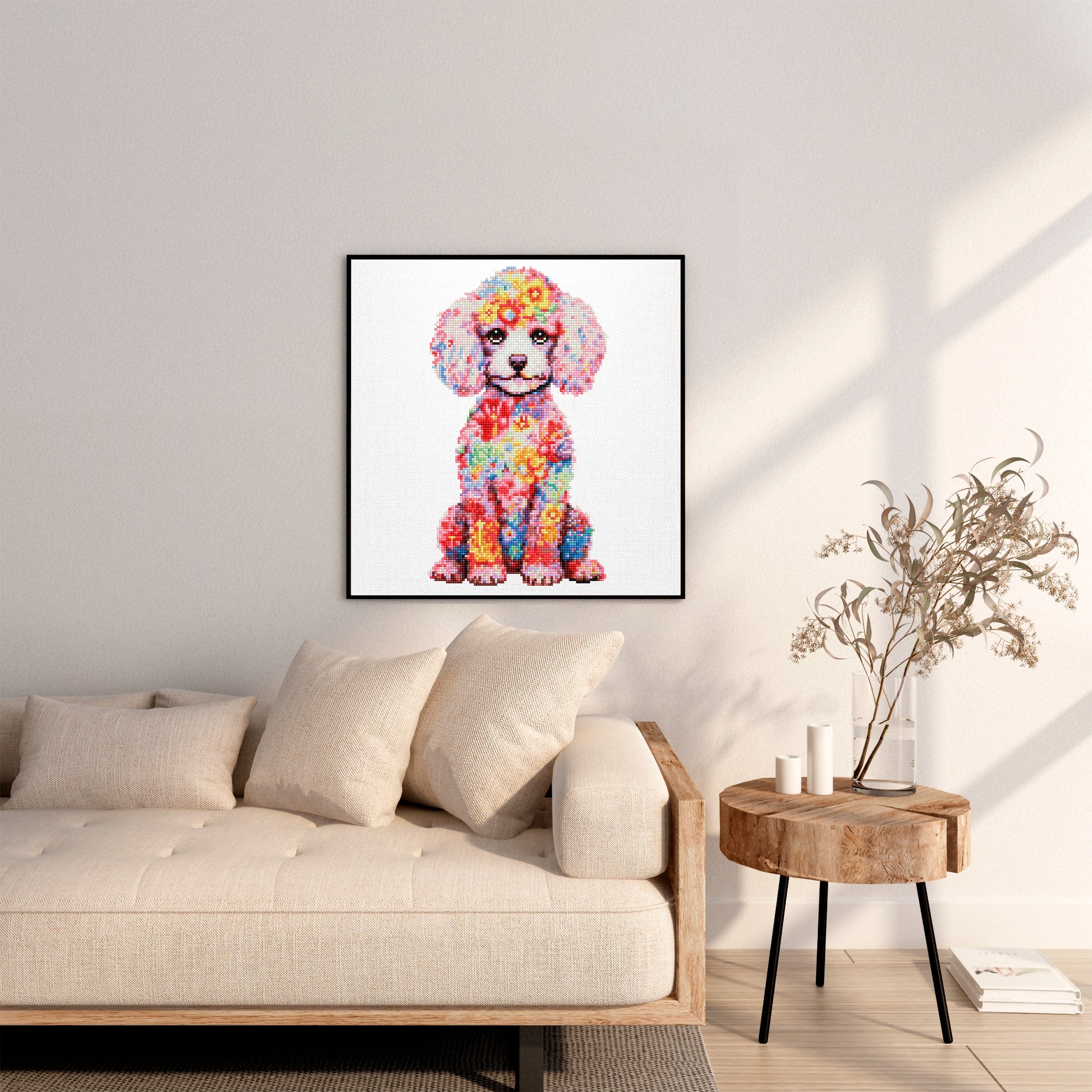 15.7"x15.7" / 40cm x 40cm Poodle Dog - Diamond Painting Kit