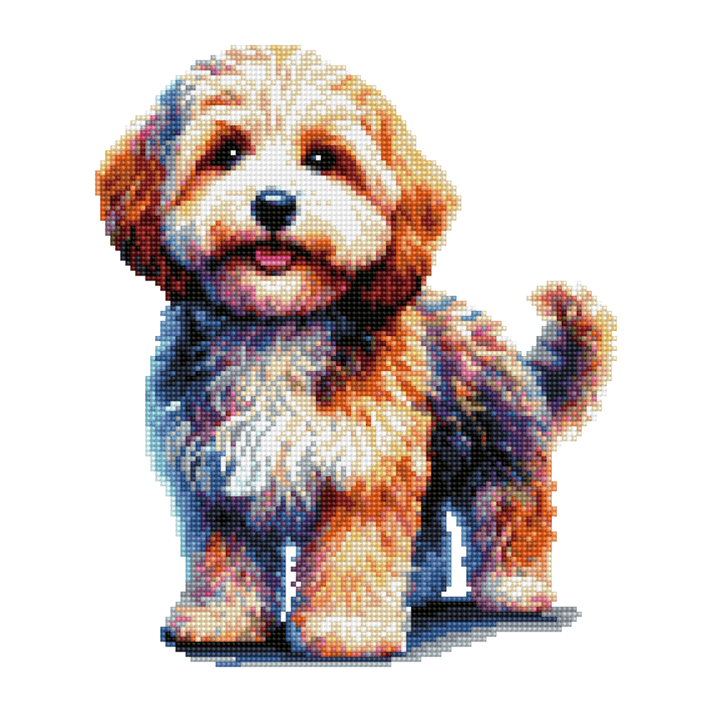 15.7"x15.7" / 40cm x 40cm Cavoodle Dog - Diamond Painting Kit