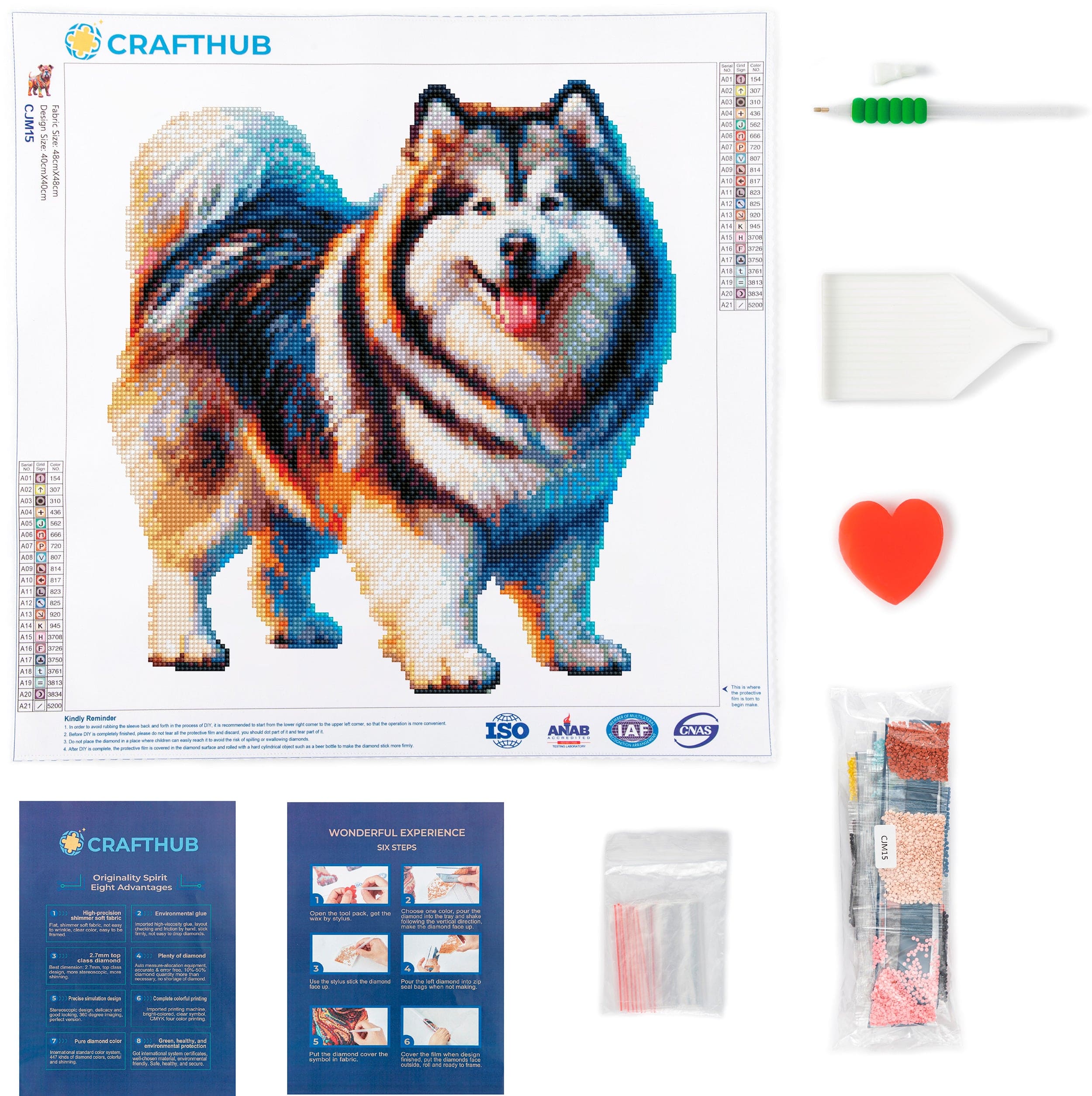 15.7"x15.7" / 40cm x 40cm Malamut Dog - Diamond Painting Kit