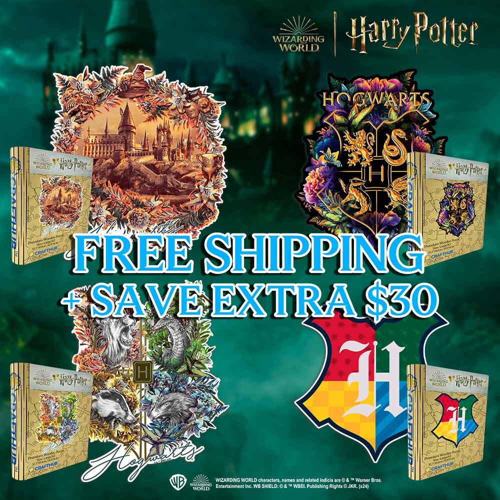 Animal Jigsaw Puzzle > Wooden Jigsaw Puzzle > Jigsaw Puzzle 4 x A3 + Wooden Gift Box (Free Shipping + Extra $30 Off) Harry Potter: Top 4 Bestselling Wooden Jigsaw Puzzle Sets