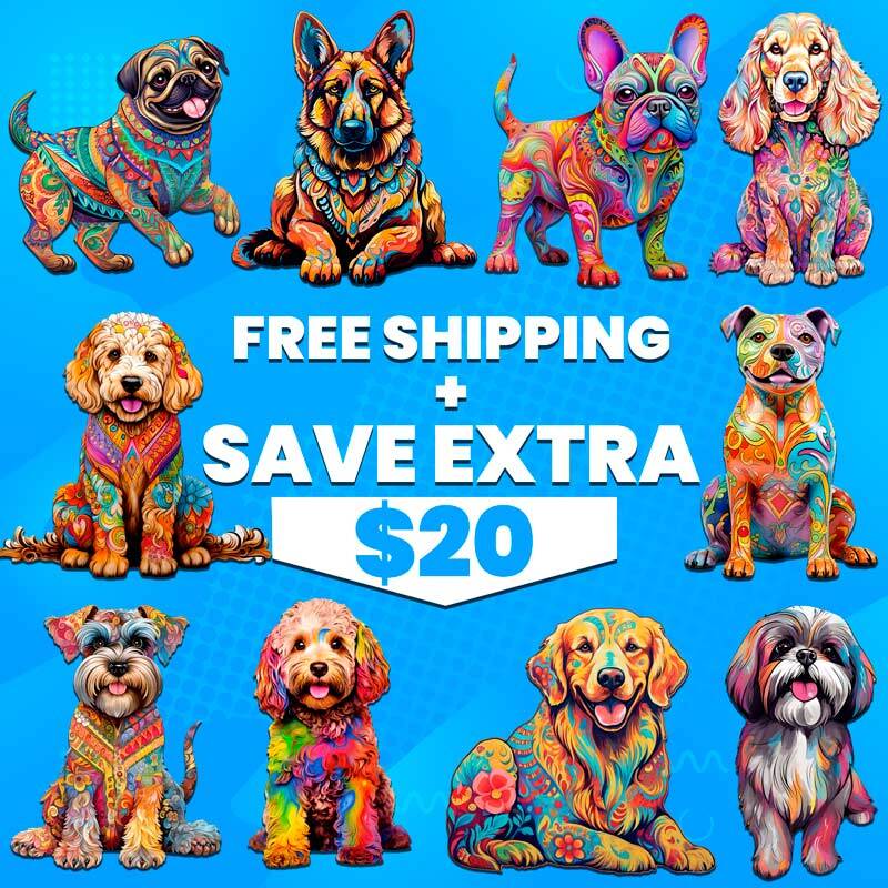 Animal Jigsaw Puzzle > Wooden Jigsaw Puzzle > Jigsaw Puzzle A4: TOP 10 DOGS BEST SELLERS (EXTRA $20 OFF + FREE SHIPPING) Dogs: Top 10 Bestselling Wooden Jigsaw Puzzle Sets