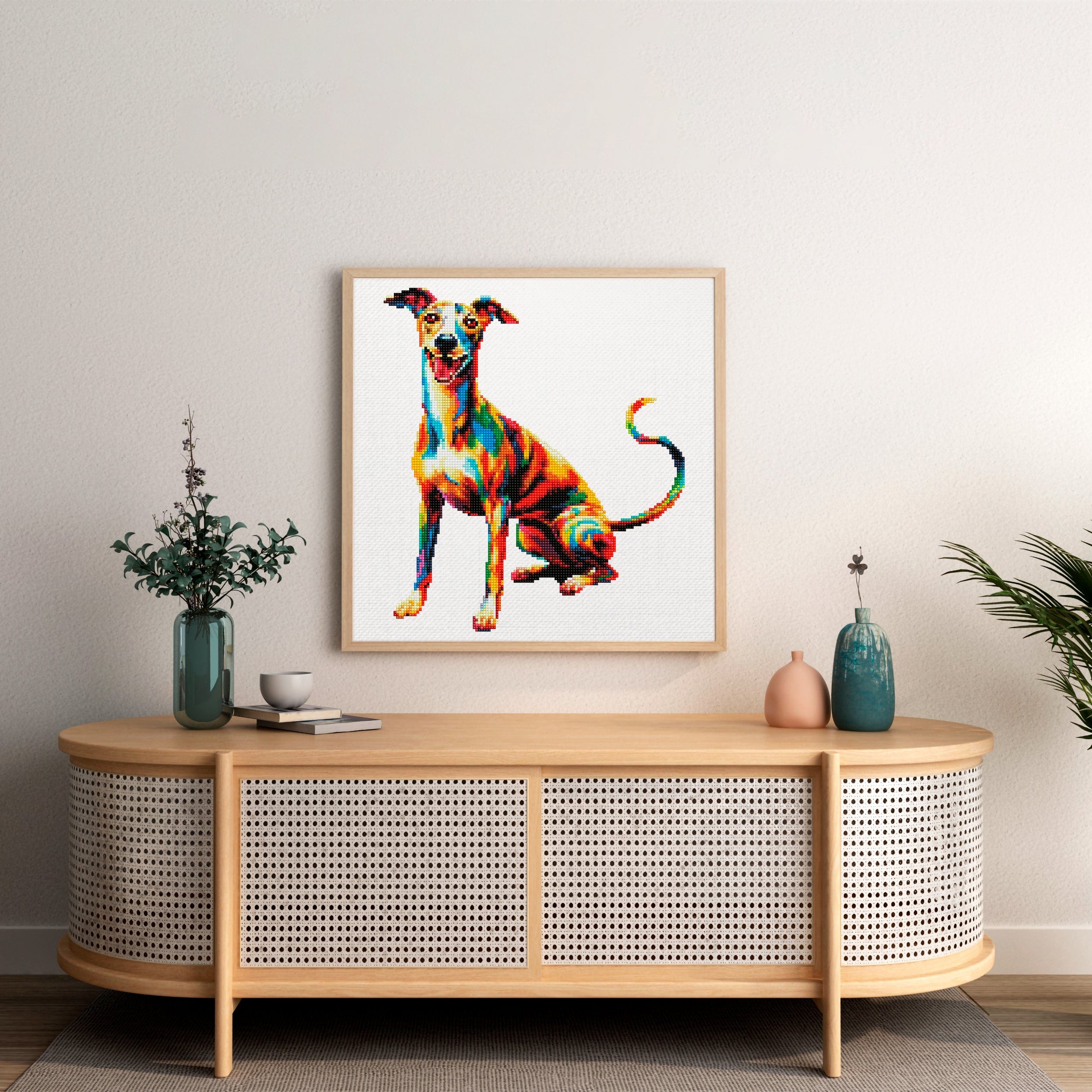 15.7"x15.7" / 40cm x 40cm Whippet Dog - Diamond Painting Kit