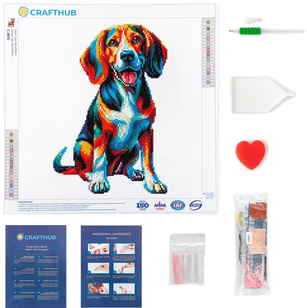 15.7"x15.7" / 40cm x 40cm Coonhound Dog - Diamond Painting Kit