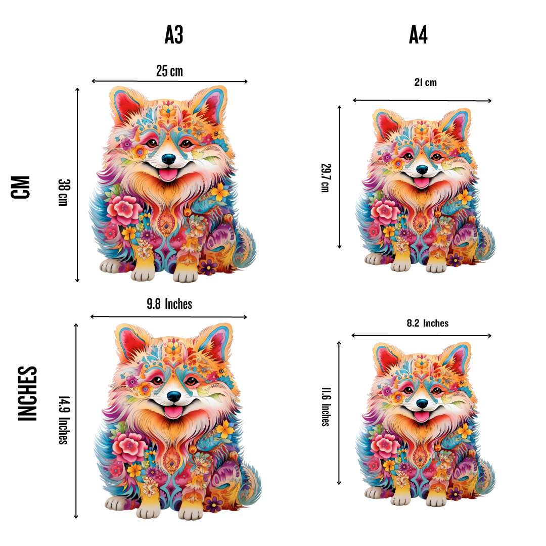 Animal Jigsaw Puzzle > Wooden Jigsaw Puzzle > Jigsaw Puzzle Pomeranian Dog - Jigsaw Puzzle