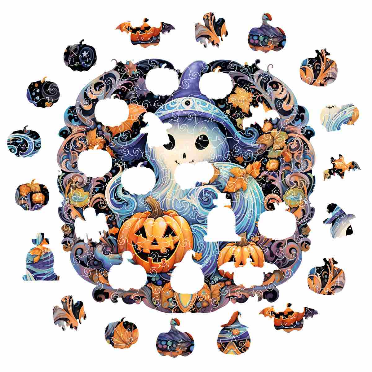 Animal Jigsaw Puzzle > Wooden Jigsaw Puzzle > Jigsaw Puzzle Halloween Ghost - Jigsaw Puzzle